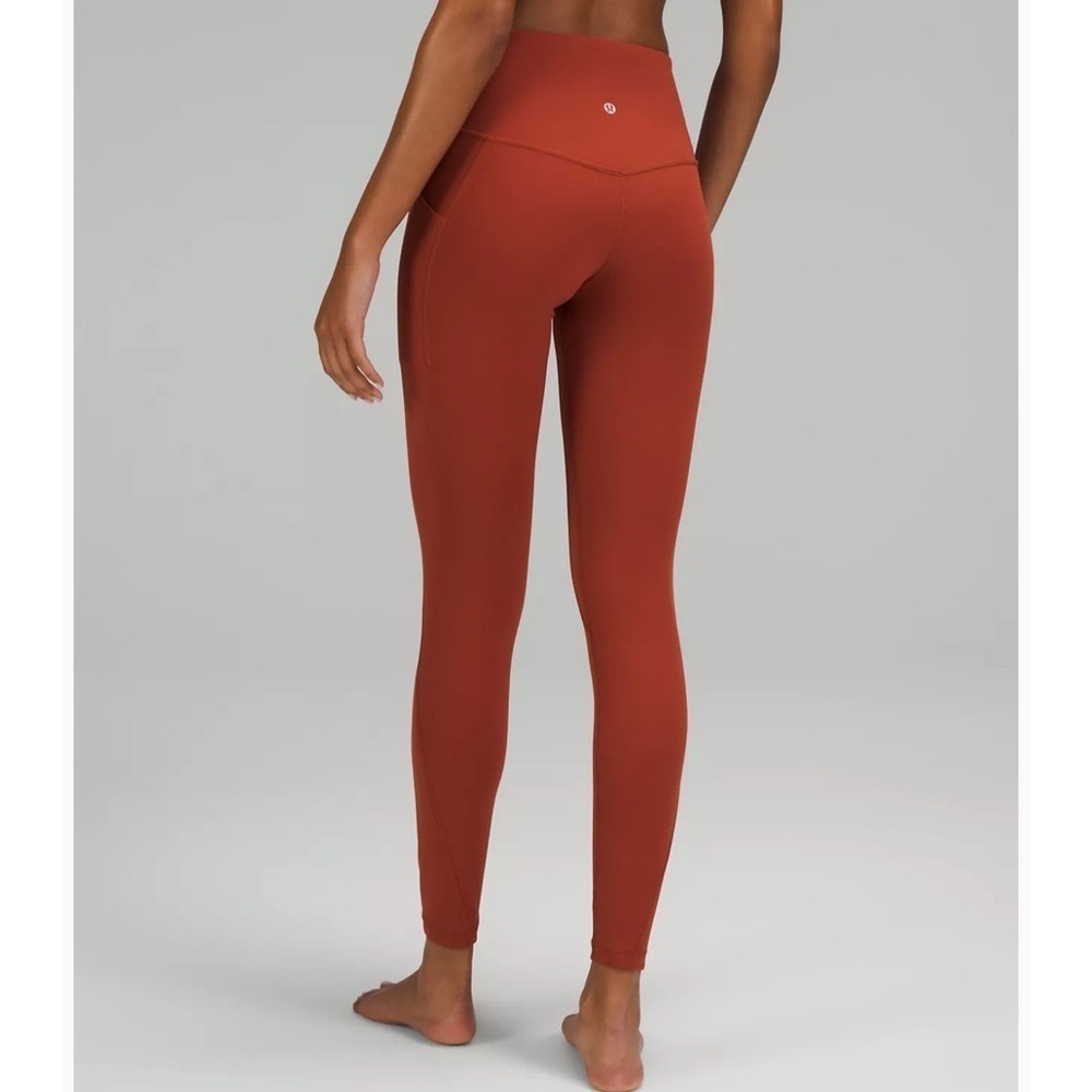 Lululemon Align High Rise Pants Leggings with Pockets Cayenne Orange 12 14 NWT - Picture 1 of 12